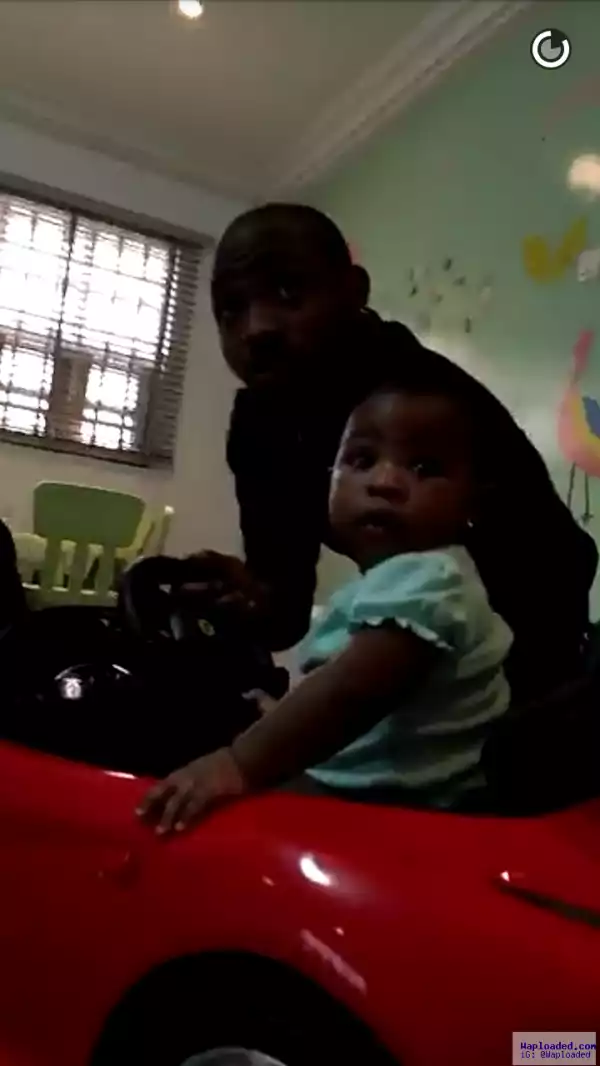 Pics: After Being Hospitalized, Davido Spends Quality Time With Baby, Imade